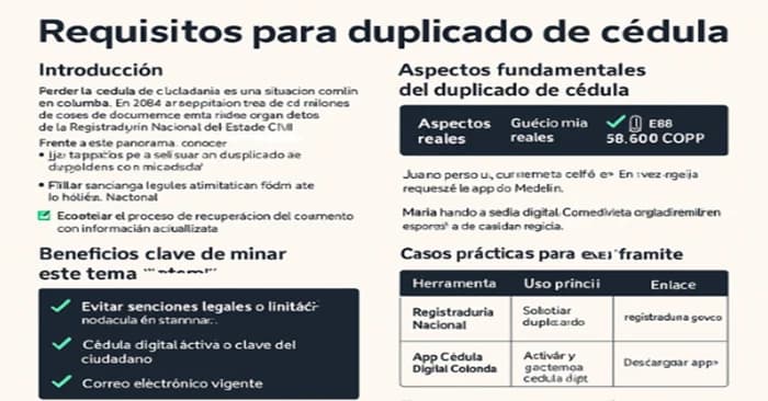 Requisitos para duplicado de cédula